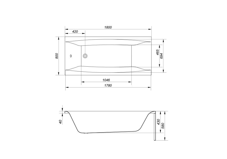 Zdjęcie: Wanna prostokątna Virgo 180x80 cm CERSANIT