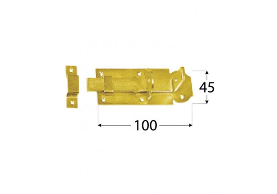 Zdjęcie: Zasuwka zamykana z ryglem prostym 100x45x5 WZP 100 DMX