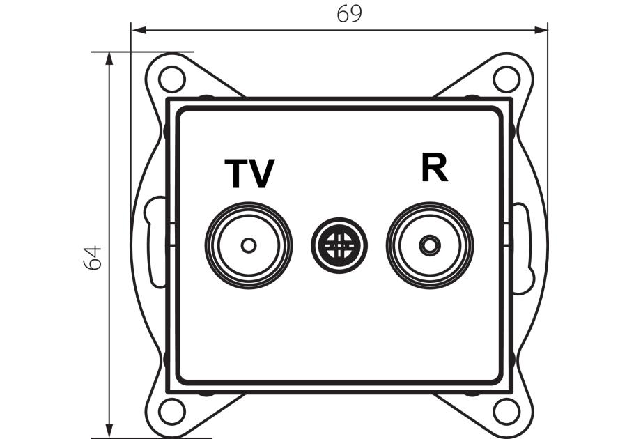 Zdjęcie: Gniazdo RTV końcowe 02-1330-002 Logi MOWION