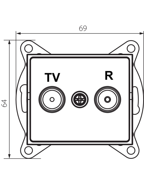 Zdjęcie: Gniazdo RTV końcowe 02-1330-002 Logi MOWION