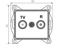 Zdjęcie: Gniazdo RTV końcowe 02-1330-002 Logi MOWION