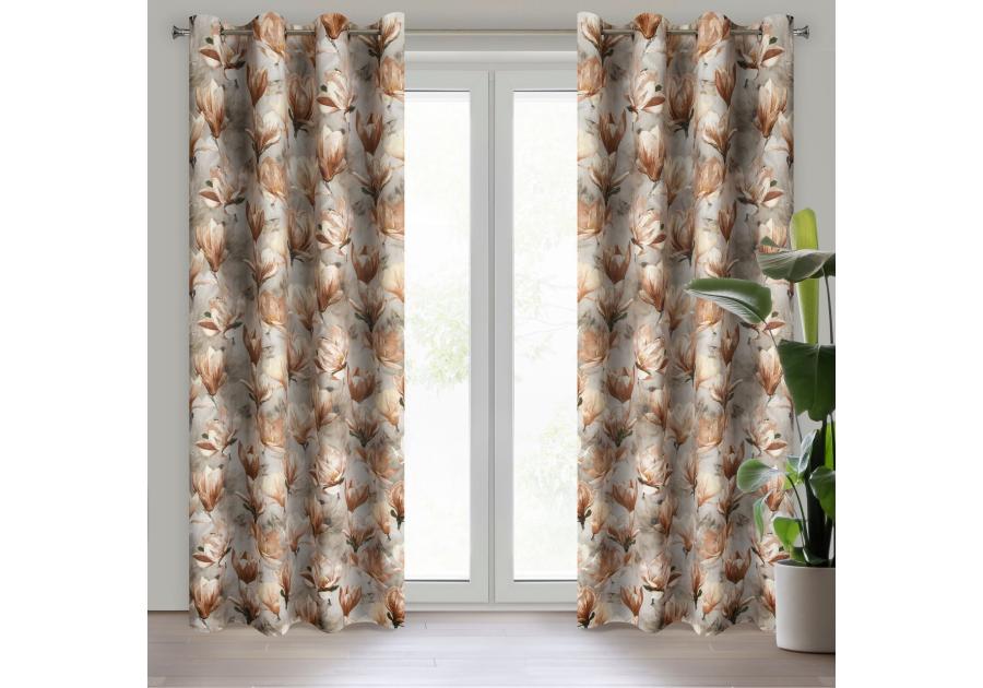 Zdjęcie: Zasłona gotowa Lari 140x250 cm ciemnobeżowy EUROFIRANY