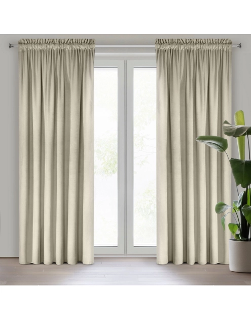 Zdjęcie: Zasłona gotowa D91 Rosa na taśmie 140 x 270 cm beżowy EUROFIRANY