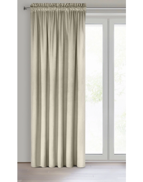 Zdjęcie: Zasłona gotowa D91 Rosa na taśmie 140 x 270 cm beżowy EUROFIRANY