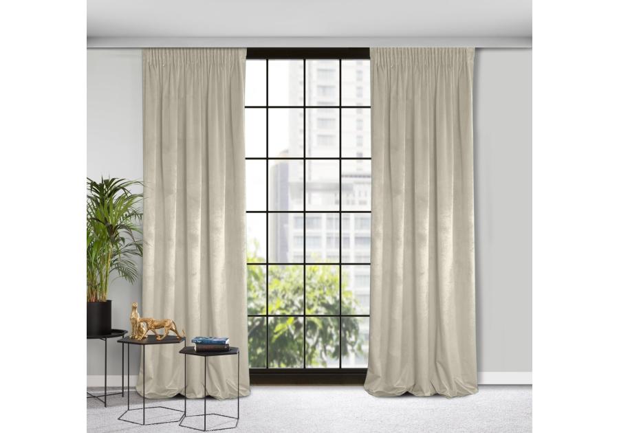 Zdjęcie: Zasłona gotowa D91 Rosa na taśmie 140 x 270 cm beżowy EUROFIRANY