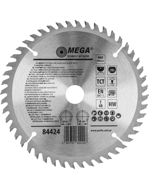 Zdjęcie: Piła tarczowa do drewna 160 48T 20/16 mm MEGA