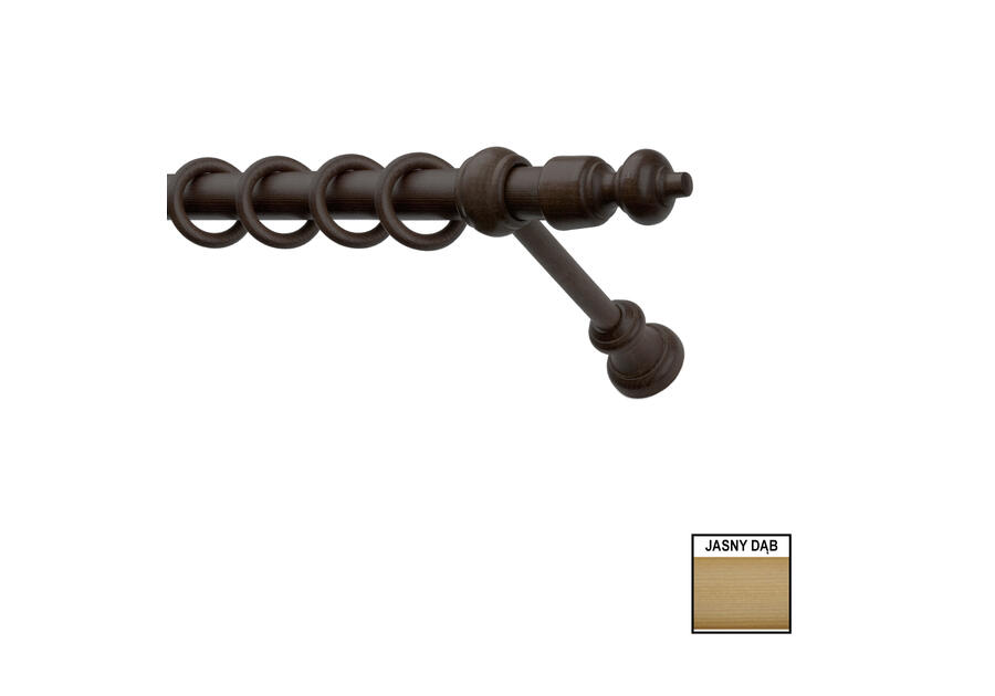 Zdjęcie: Karnisz pojedynczy 300 cm drewno jasny dąb KARWEL