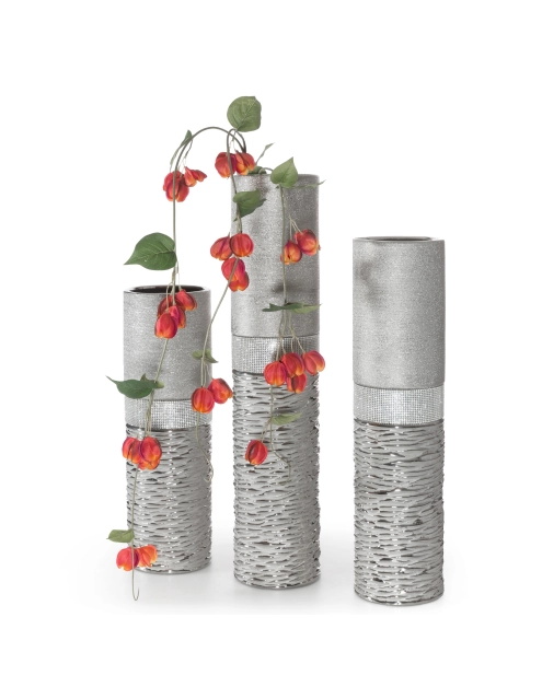 Zdjęcie: Wazon Marte 15x15x60 cm srebrny EUROFIRANY