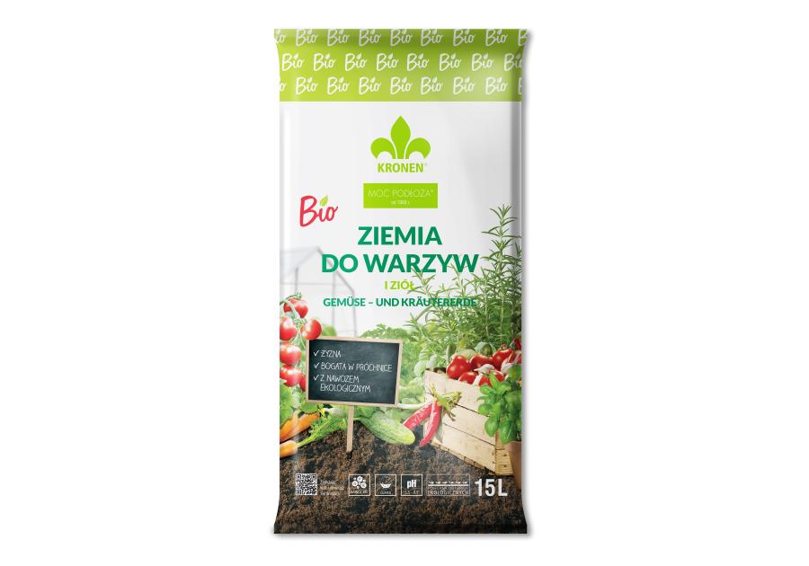 Zdjęcie: Ziemia BIO do warzyw i ziół 15L KRONEN