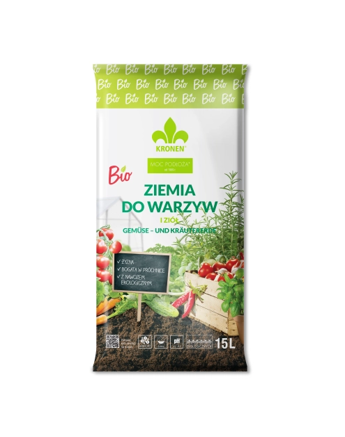 Zdjęcie: Ziemia BIO do warzyw i ziół 15L KRONEN