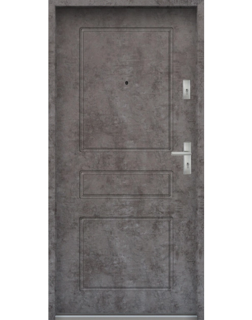 Zdjęcie: Drzwi wejściowe do mieszkań Bastion T-56 Beton ołówkowy 80 cm lewe ODP KR CENTER