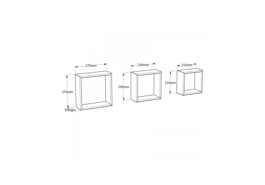 Zdjęcie: Półka modułowa kwadratowa FSS 100 szara 270x240x210 mm VELANO