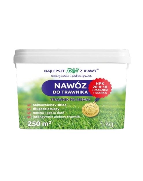 Zdjęcie: Nawóz do trawnika NPK 20-8-10 + Magnez + Siarka 5 kg ROLIMPEX