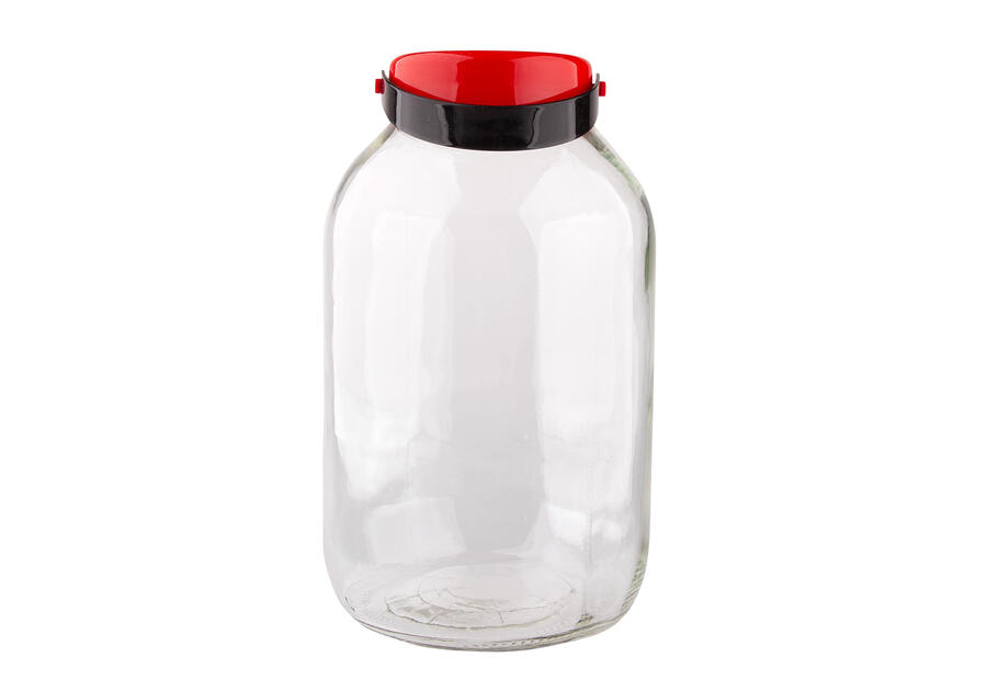 Zdjęcie: Słój szklany z plastikowym zamknięciem 5L czerwony ALTOMDESIGN