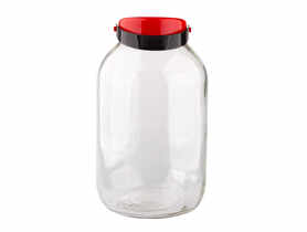 Słój szklany z plastikowym zamknięciem 5L czerwony ALTOMDESIGN