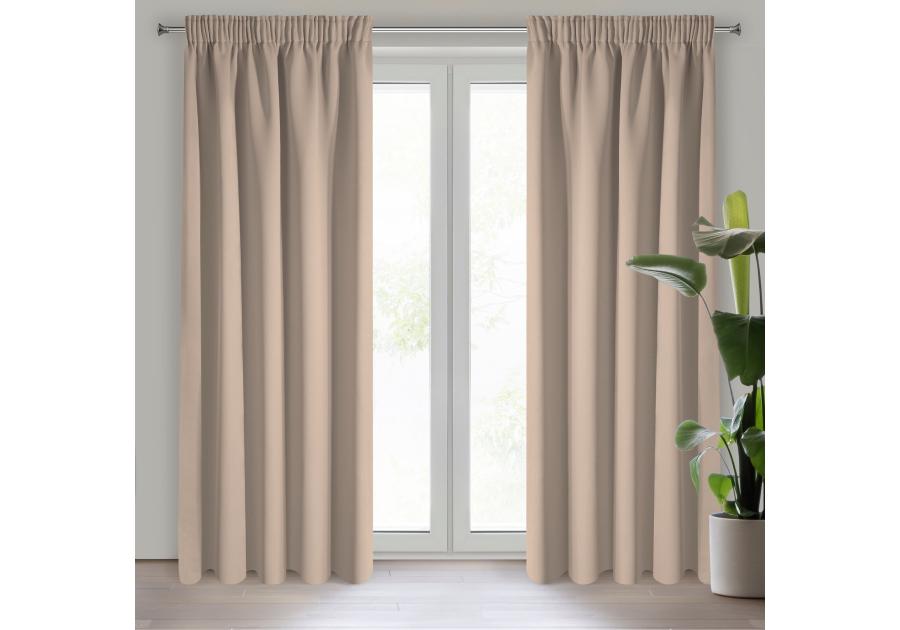 Zdjęcie: Zasłona gotowa Logan na taśmie 135x270 cm beżowy EUROFIRANY
