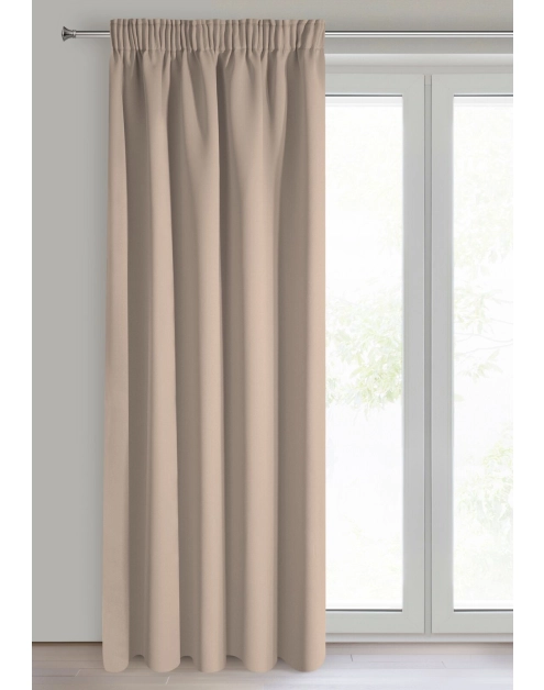 Zdjęcie: Zasłona gotowa Logan na taśmie 135x270 cm beżowy EUROFIRANY