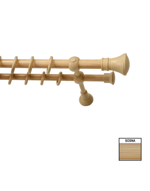 Zdjęcie: Karnisz podwójny Helios 300 cm sosna KARWEL