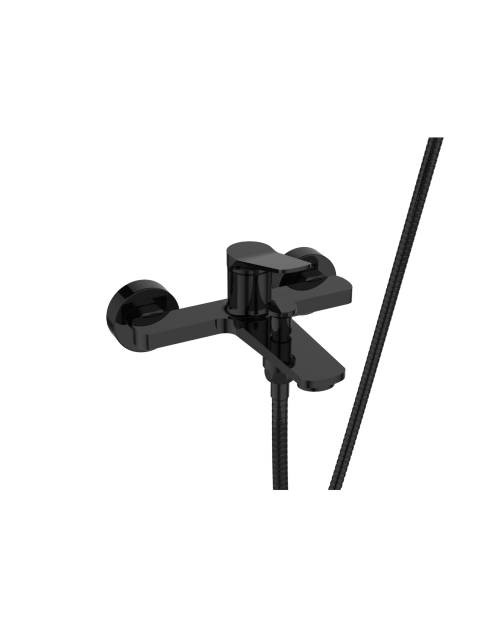 Zdjęcie: Bateria wannowa z zestawem natryskowym Alonia czarny połysk INVENA