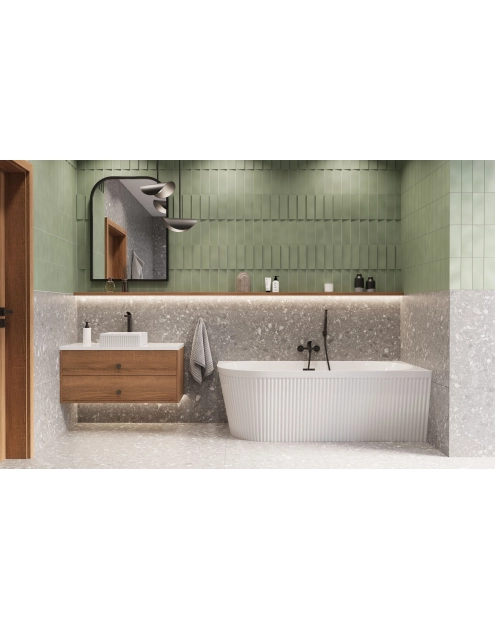 Zdjęcie: Bateria wannowa z zestawem natryskowym Alonia czarny połysk INVENA