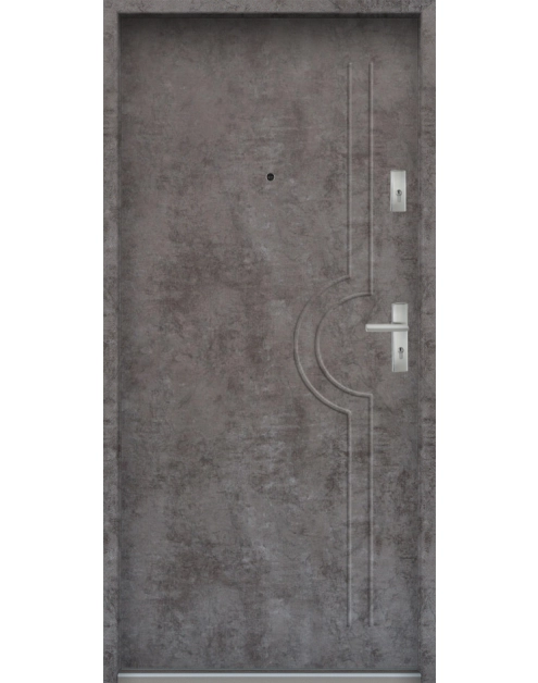 Zdjęcie: Drzwi wejściowe do mieszkań Bastion N-03 Beton ołówkowy 80 cm lewe OSP KR CENTER