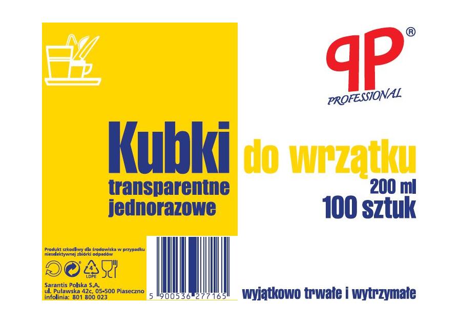 Zdjęcie: Kubki transparentne do wrzątku 0,2 L - 100 szt. PP PROFESSIONAL