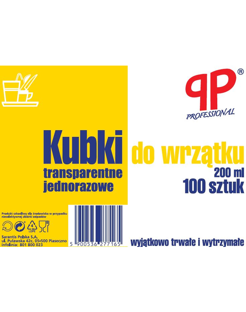 Zdjęcie: Kubki transparentne do wrzątku 0,2 L - 100 szt. PP PROFESSIONAL