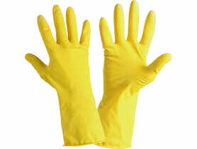 Rękawice lateks gospodarcze żółte,  8, CE, LAHTI PRO