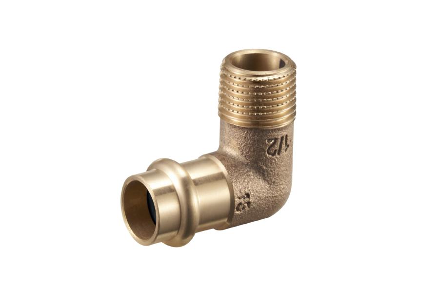 Zdjęcie: Kolano zaciskane do wody 15x1/2" gz profil V CALIDO