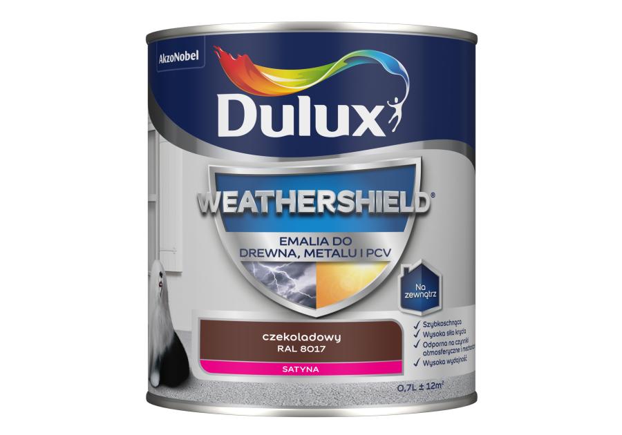 Zdjęcie: Emalia Dulux Weathershield czekoladowy RAL 8017 DULUX