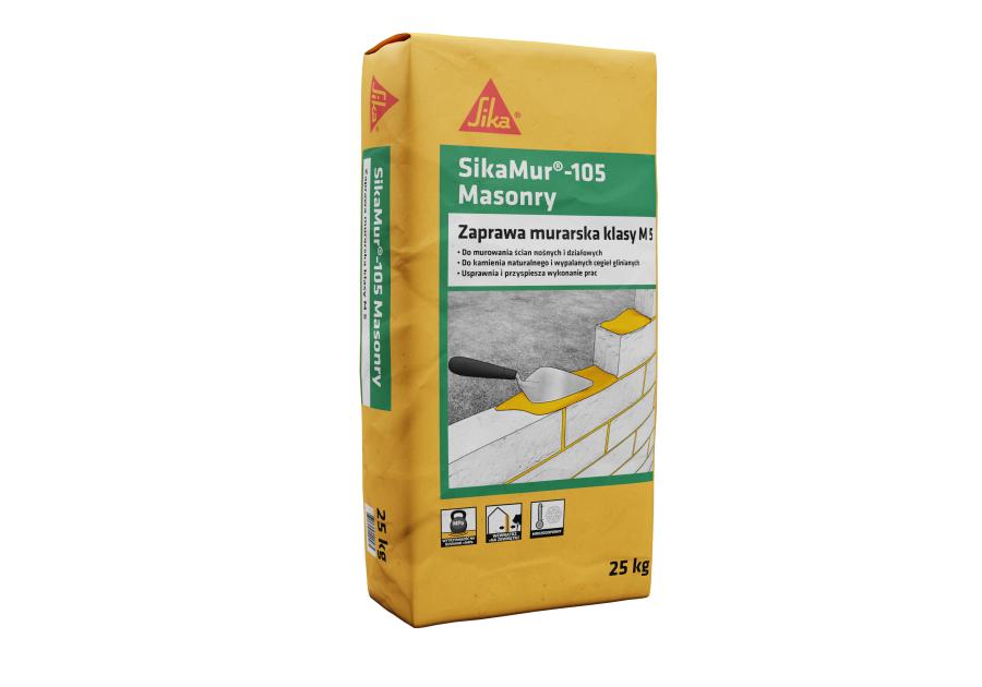 Zdjęcie: Zaprawa murarska SikaMur 105 M5 25kg uniwersalna i gotowa do użycia SIKA