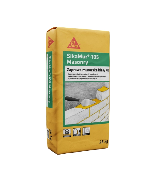 Zdjęcie: Zaprawa murarska SikaMur 105 M5 25kg uniwersalna i gotowa do użycia SIKA