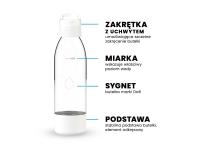 Zdjęcie: Butelka 0,7 L do saturatora z uchwytem barwionym biała DAFI