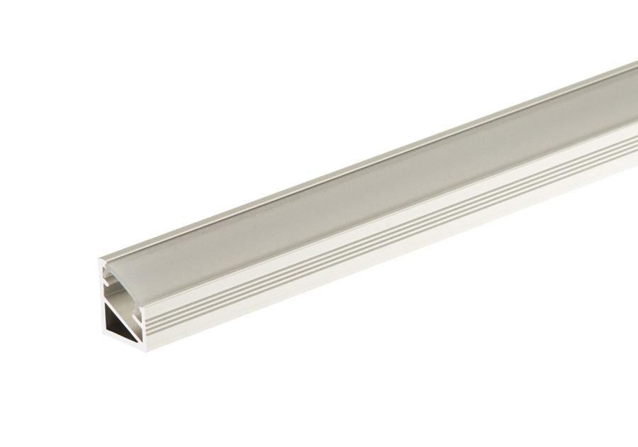 Zdjęcie: Kształtownik kątowy 30 do taśmy LED 14x16,5 mm - 1 m osłonka mrożona CEZAR