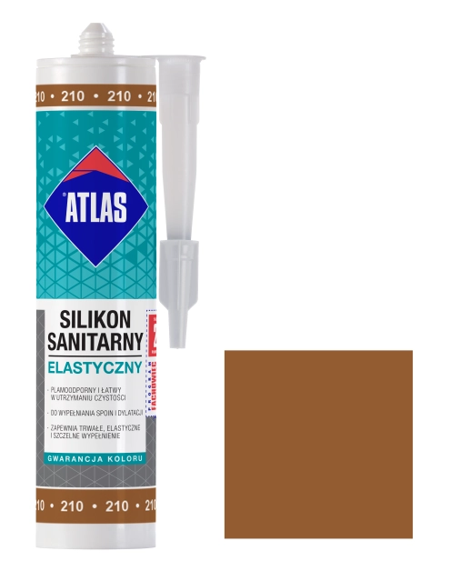 Zdjęcie: Silikon sanitarny elastyczny 210 kakao 280 ml ATLAS