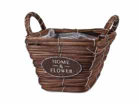 Kosz do obsadzania kwadratowy z uchwytami S brązowy TIN TOURS