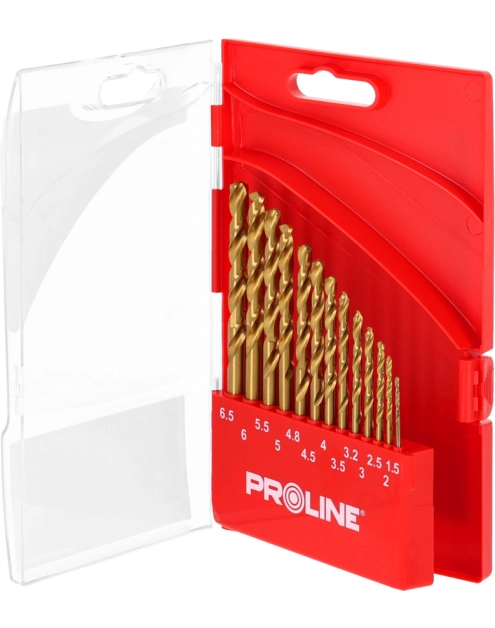 Zdjęcie: Wiertła do metal HSSTiN DIN338 szlifowane 13 szt. 1,5-6,5 mm PROLINE