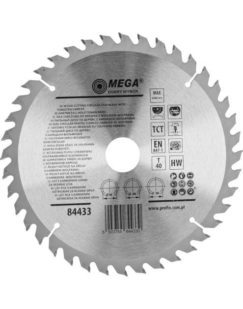 Zdjęcie: Piła tarczowa do drewna 210 40T 30/20/16 mm MEGA