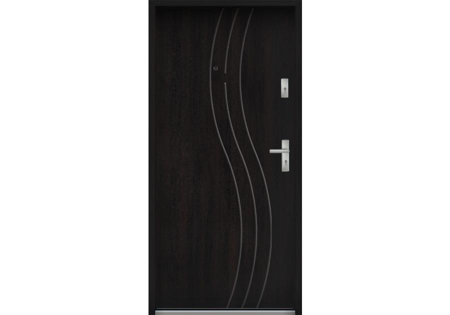 Zdjęcie: Drzwi wejściowe do mieszkań Bastion N-07 Heban 90 cm lewe OSPŁ KR CENTER