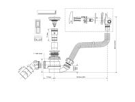 Zdjęcie: Zestaw odpływowo-przelewowy wannowy z odejściem 40/50 mm klik-klak MCALPINE