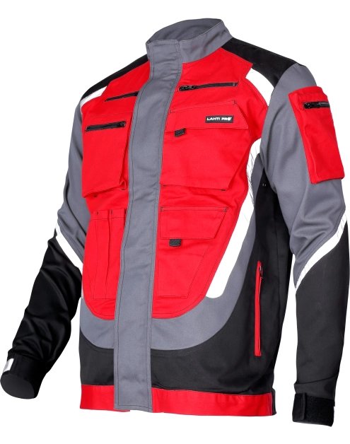 Zdjęcie: Bluza czarno-szaro-czerwony 100% bawełna z odblaskami, L, CE, LAHTI PRO