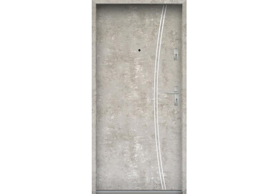 Zdjęcie: Drzwi wejściowe do mieszkań Bastion R-61 Beton naturalny 90 cm lewe OSPŁ KR CENTER