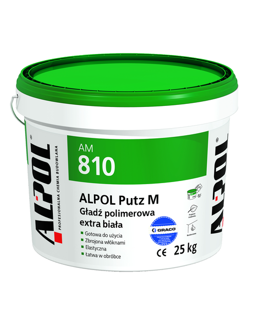 Zdjęcie: Gładź polimerowa extra biała Putz M 25 kg AM810 ALPOL