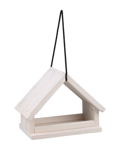 Zdjęcie: Karmnik dla ptaków z trójkątnym daszkiem drewniany biały 26x14x19,5 cm TIN TOURS