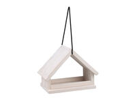 Zdjęcie: Karmnik dla ptaków z trójkątnym daszkiem drewniany biały 26x14x19,5 cm TIN TOURS