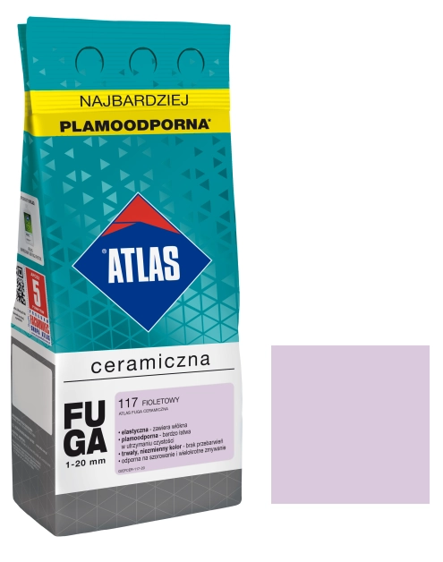 Zdjęcie: Fuga ceramiczna 117 fioletowy, alubag, 2 kg ATLAS