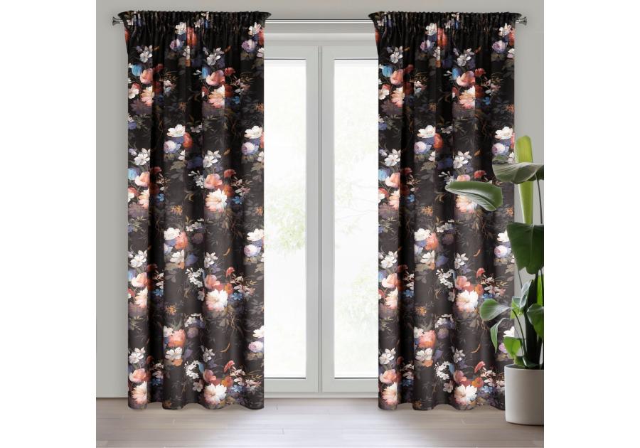 Zdjęcie: Zasłona gotowa Karen na taśmie 140 x 270 cm czarny EUROFIRANY