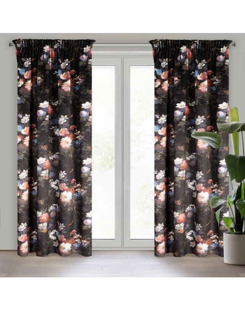 Zdjęcie: Zasłona gotowa Karen na taśmie 140 x 270 cm czarny EUROFIRANY