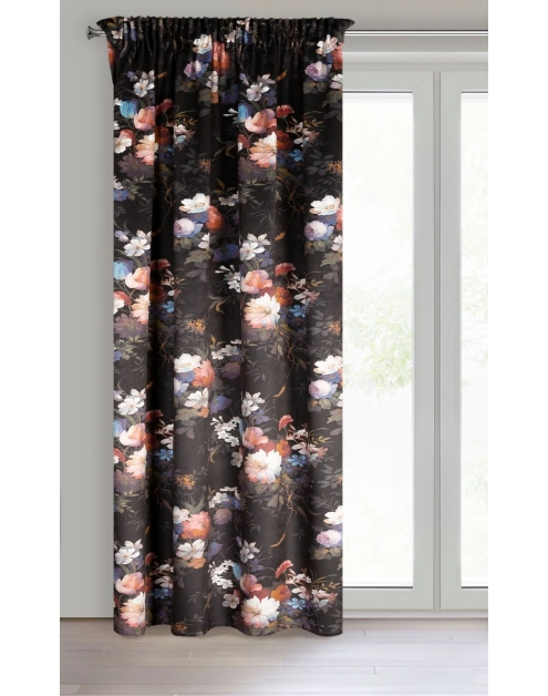 Zdjęcie: Zasłona gotowa Karen na taśmie 140 x 270 cm czarny EUROFIRANY