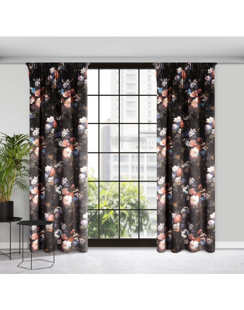 Zdjęcie: Zasłona gotowa Karen na taśmie 140 x 270 cm czarny EUROFIRANY